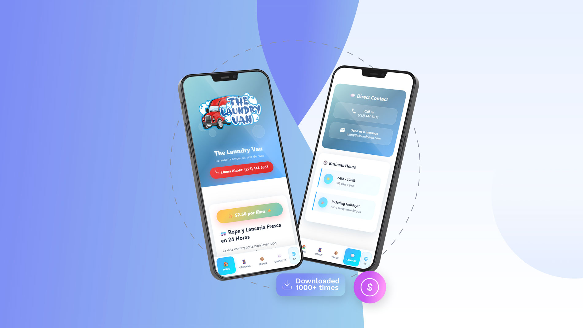 Aplicación Móvil (iOS/Android) The Laundry Van